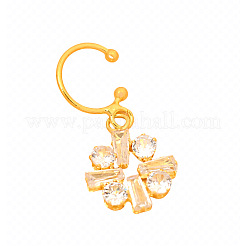 Латунные кольца-манжеты с прозрачными кубическими цирконами и подвесками в виде цветка FS-WGF1CAD-03