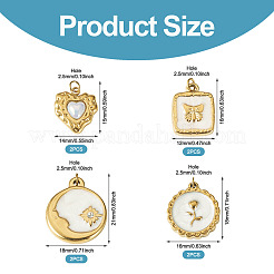 8 pendentif en acier inoxydable émaillé 304&nbsp;STAS-TA0006-19
