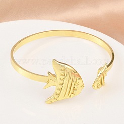 Браслеты-манжеты из латуни с морскими организмами для женщин BJEW-D368-03K-G
