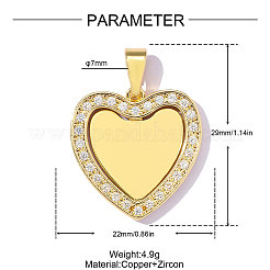 Pendentifs en laiton zircon cubique transparent&nbsp;CU-OY001-80G