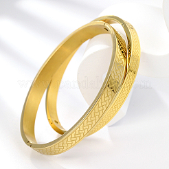 Juego de 2 pulsera con bisagras de acero inoxidable 201 de 2 tamaños&nbsp;QX8085