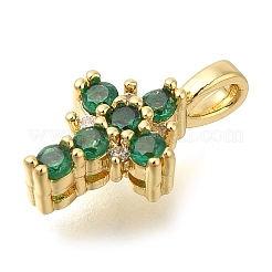 Pendentifs en zircone cubique clair en laiton&nbsp;KK-M101-01G-05