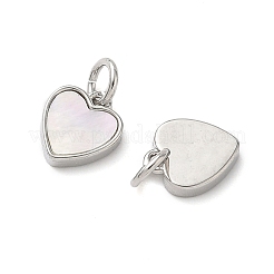 Сердечные подвески из натуральных белых ракушек&nbsp;KK-D502-19P