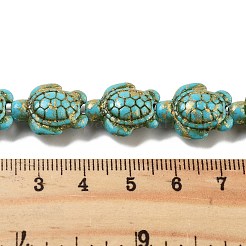 Нити из синтетических бирюзовых бусин&nbsp;G-P507-05R