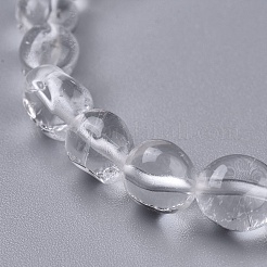 Natürliche Quarzkristallperle Stretcharmbänder&nbsp;BJEW-K213-28