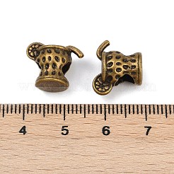 チベット風合金ビーズ  カップ  アンティークブロンズ  12x14.5x8.5mm  穴：4.5mm&nbsp;FIND-Z072-05AB