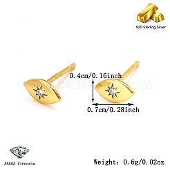 S925 серьги-гвоздики в форме конского глаза из стерлингового серебра IF0003-1