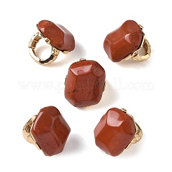 Fingerringe aus natürlichem rotem Jaspis und Legierung für Damen&nbsp;RJEW-G375-01G-08