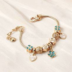 Сплав эмаль европейские бусины браслеты с подвесками BJEW-F495-02G