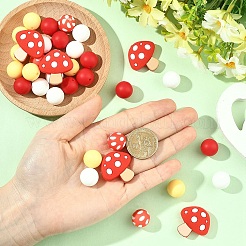 40 шт. 5 вида бусины-грибы и круглые&nbsp;SIL-YW0002-53