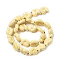 Perles en porcelaine émaillée de la série océan&nbsp;PORC-R002-03-03