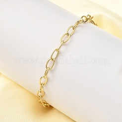 Латунный цепной браслет для женщин&nbsp;BJEW-A065-01G