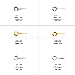 1箱10x4x1色アイアンスクリューアイピンヒートンキャップ  片穴パーツ用  ゴールドカラー  銀とプラチナカラー  2mm  穴：100mm  約の600pcs / centainer  約[1]個/箱&nbsp;IFIN-X048-02