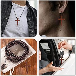 Набор для самостоятельного изготовления подвесного украшения из дерева в виде креста&nbsp;DIY-GL0004-110