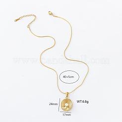 3 шт. ожерелье из нержавеющей стали с многослойной овальной подвеской с ракушечным жемчугом CI3744