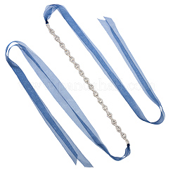 Ceinture de mariée en métal avec strass en cristal et œil de cheval pour robe de mariée&nbsp;AJEW-WH20080-65B-S