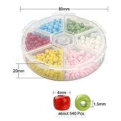 540шт 6 цвета 6/0 стеклянные бусины&nbsp;SEED-YW0001-88