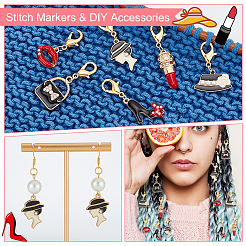 Маркеры петель со стразами из сплава эмали HJEW-AB00112