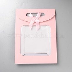 Прямоугольные бумажные подарочные пакеты для хранения с ручками-дырками ABAG-WH0035-078