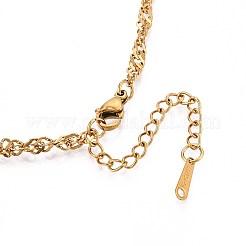 Ожерелья из цепочек «Сингапур» из нержавеющей стали 304 толщиной 3.2 мм&nbsp;NJEW-N058-12G