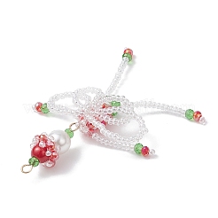 Рождественские стеклянные подвески с эльфийскими бусинами PALLOY-MZ01040-02