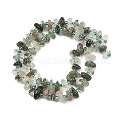 Natürliche grüne Lodolith Quarz / Garten Quarz / grüne Phantom Quarz Perlen Stränge&nbsp;GG-CBA3A44-B10-01