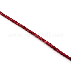 ポリエステルサテンのラットテールコード  中国の結び目  ラウンド  暗赤色  3mm  約10.94ヤード（10m）/バンドル&nbsp;OCOR-WH0066-43D