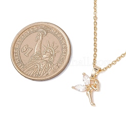 Подвеска Fairy из латуни с прозрачными кубическими циркониями NJEW-JN05600