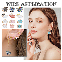 Подвески из сплава эмали 60шт 12 стиля&nbsp;ENAM-PH0002-77