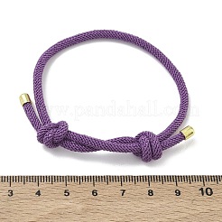 Pulsera ajustable de cordón de nailon redondo estilo Milano con cierre deslizante&nbsp;FB-H001-01G-13