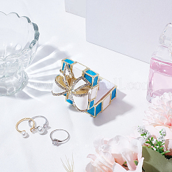 Quadratische Schleife Legierung Emaille mit Kristall Strass Schmuck magnetische Aufbewahrungsboxen&nbsp;CON-SP0001-32B