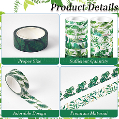 12 рулон клейкой бумажной ленты с рисунком листьев&nbsp;DIY-WH20009-47A