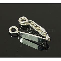 真鍮製のドーナツベイル  ドーナツ  piディスクペンダントジュエリー作りに適合  プラチナ  28x8x6mm  穴：4x3.5mm  内寸（ドーナツ置き場）：長さ約17.8mm  厚さ5.3mm&nbsp;KK-C2913-N