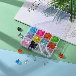 DIY 30 пара комплектов серег из смолы в форме сердца DIY-LS0001-03