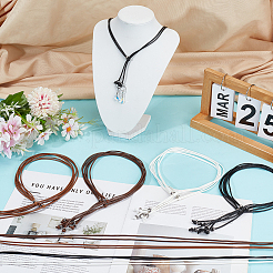 24 шт. 4 цвета вощеные полиэстеровые шнуры для изготовления ожерелий NJEW-DR00014