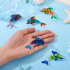 5 шт. 5-х цветные большие подвески ручной работы в технике лэмпворк&nbsp;LAMP-TA0001-72