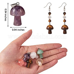 5шт натуральный натуральный аметист подвески&nbsp;G-SZ00001-87E