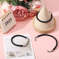 3шт. браслет из искусственной кожи с широким шнуром и застежкой-карабином из нержавеющей стали для мужчин и женщин BJEW-CA0001-10A