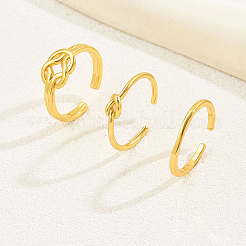 3 шт. 3 стиля латунных узловатых открытых манжетных колец для пальцев ног на каждый день GY1534