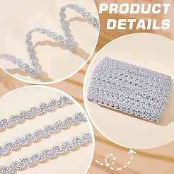 Полиэстеровая плетеная кружевная лента для украшения занавесок и диванов&nbsp;OCOR-WH0105-013B-02