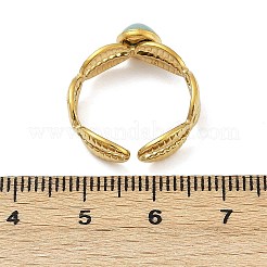 Кольца-манжеты из нержавеющей стали 316 с натуральными смешанными драгоценными камнями RJEW-Z098-01G-04