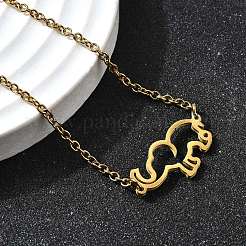 201 браслет из нержавеющей стали в форме слона&nbsp;BJEW-B128-02G