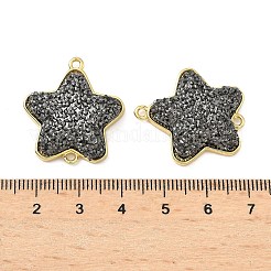 Подвески-соединители из латуни с друзовой смолой&nbsp;KK-C158-05A-G