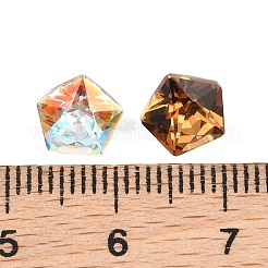 ガラスラインストーンカボション  スター  尖ったバック＆バックメッキ  多面カット  ミックスカラー  7.5x8x5mm&nbsp;RB-CBA1B2D-02A