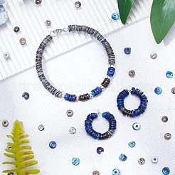 3 нитка 3-х цветных ракушечных бусин SSHEL-NB0001-23