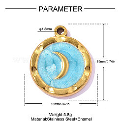 304 Edelstahl-Emaille-Anhänger&nbsp;STAS-OY018-30G-1