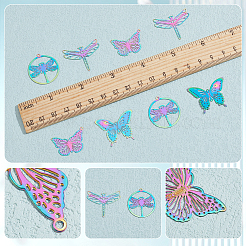 40 шт. 4 стиля ионного покрытия (IP) 201 филигранные подвески из нержавеющей стали&nbsp;STAS-HY0001-34