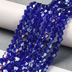 Transparentes perles de verre de galvanoplastie brins&nbsp;EGLA-A039-T4mm-B06