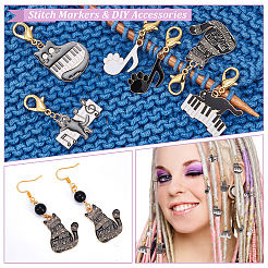 Подвесные маркеры петель с замком из сплава эмали HJEW-AB00102