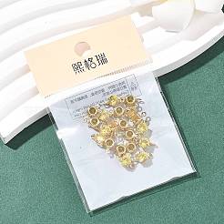 Breloques connecteurs plates rondes en laiton pavé de zircone cubique shegrace&nbsp;XGRQ2O275-435C-G